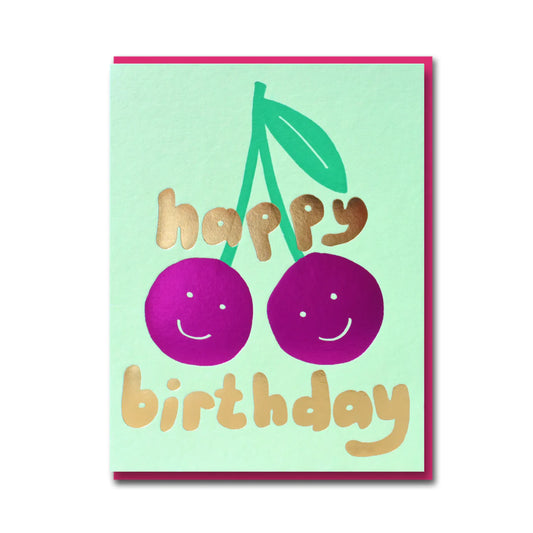 Joyful Happy Cherries Greeting Card