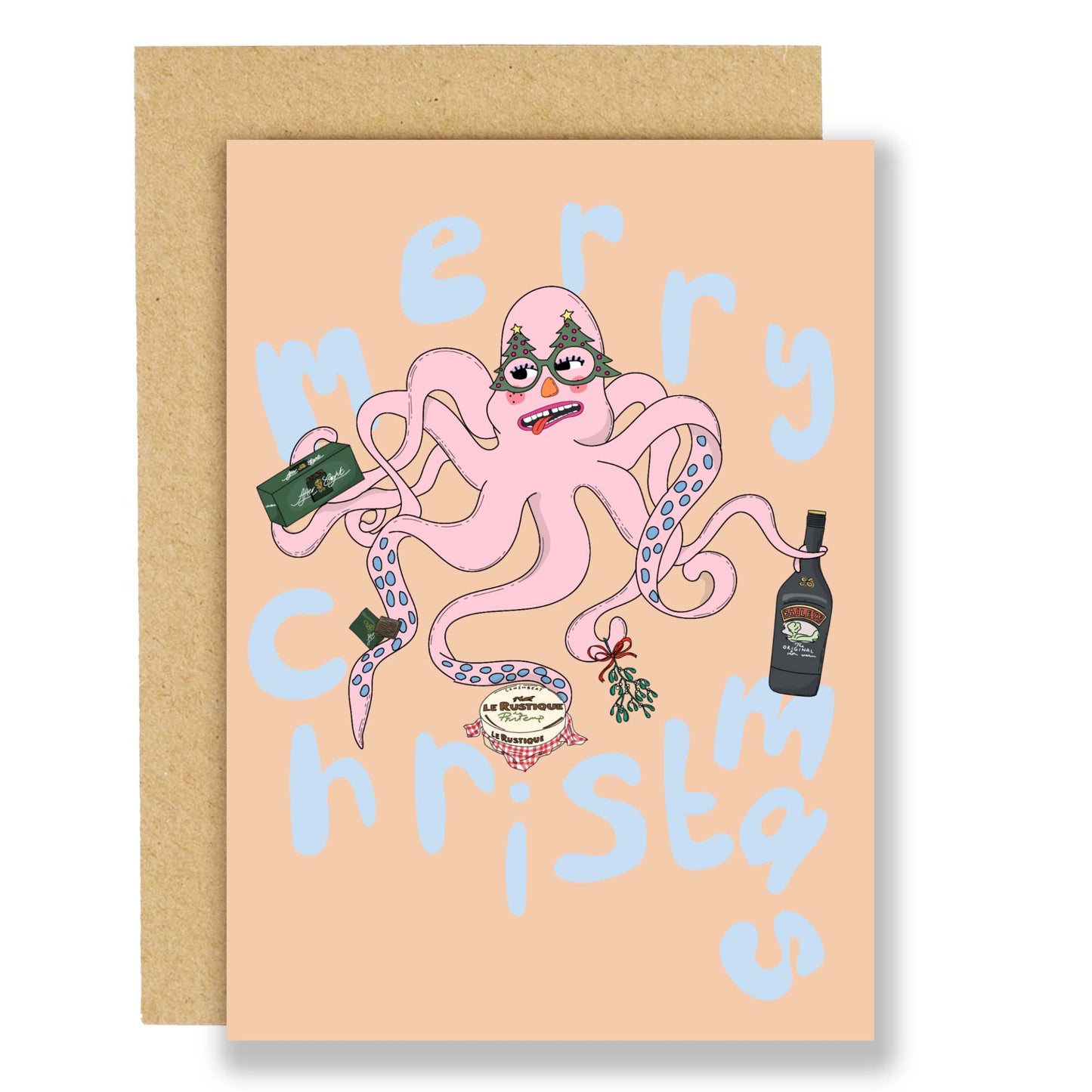 Christmas Octopus Christmas Greeting Card