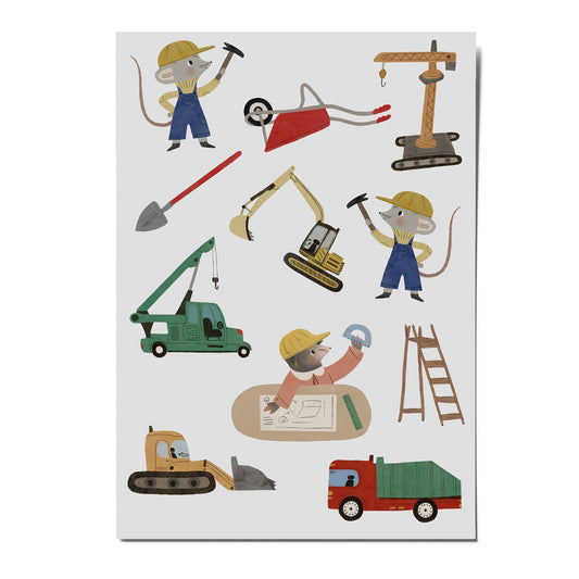 Construction Site Organic Temporary Tattoos