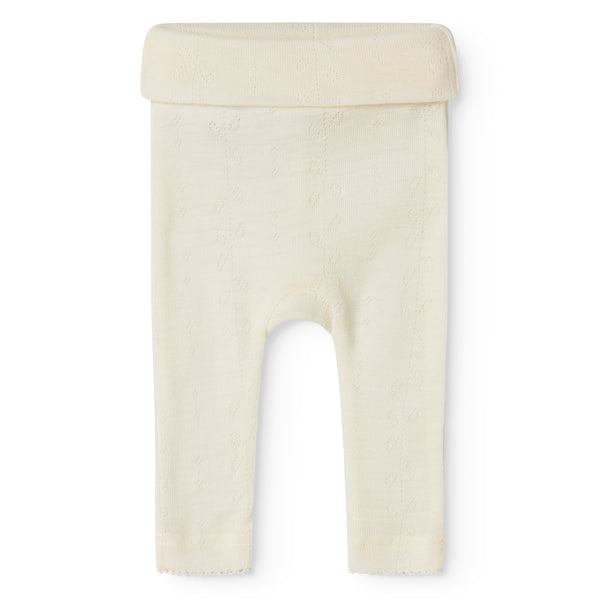 Natural Piva Wool Pointelle Leggings