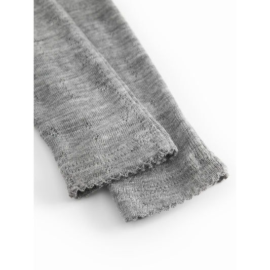 Grey Melange Piva Wool Pointelle Leggings