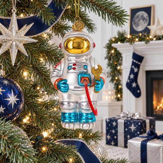 Astronaut Glass Christmas Ornament