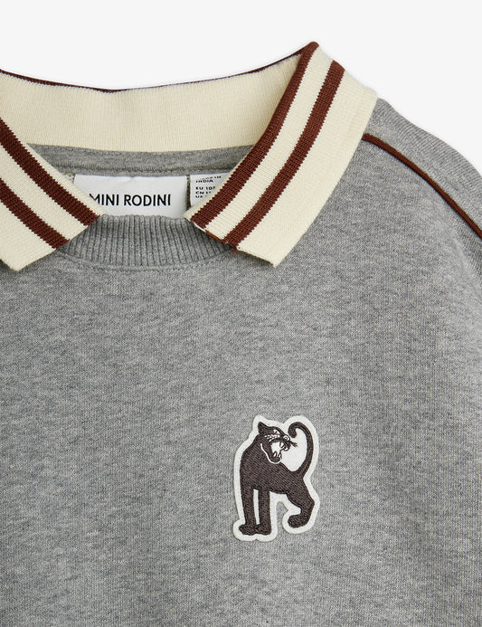 Mini Rodini Panther Patch Piping Collar Sweatshirt