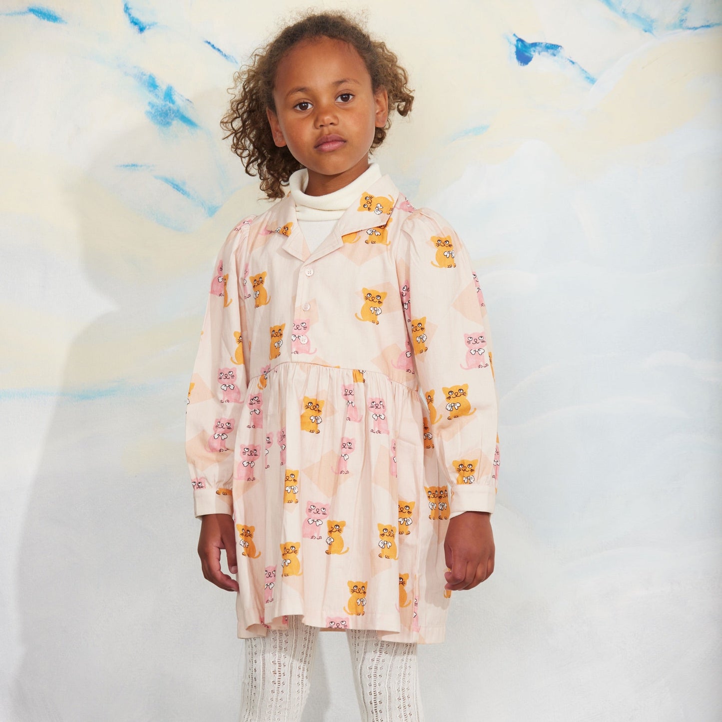 Mini Rodini Kittens Long Sleeve Dress