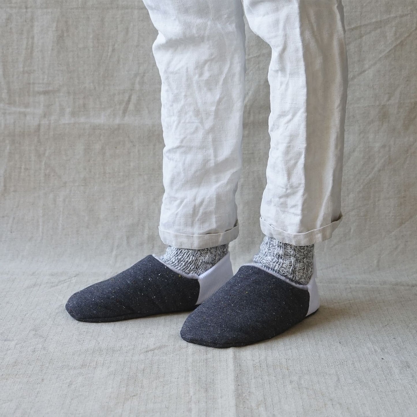 Colour Nep Calze x Grey Micro Boa Room Shoes