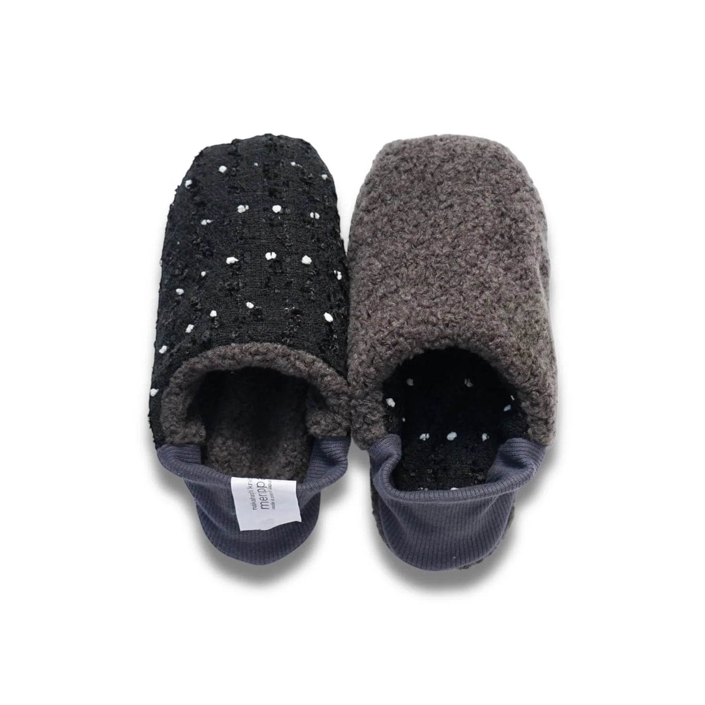 Dot Tweed Sheep Boa Pile Room Shoes