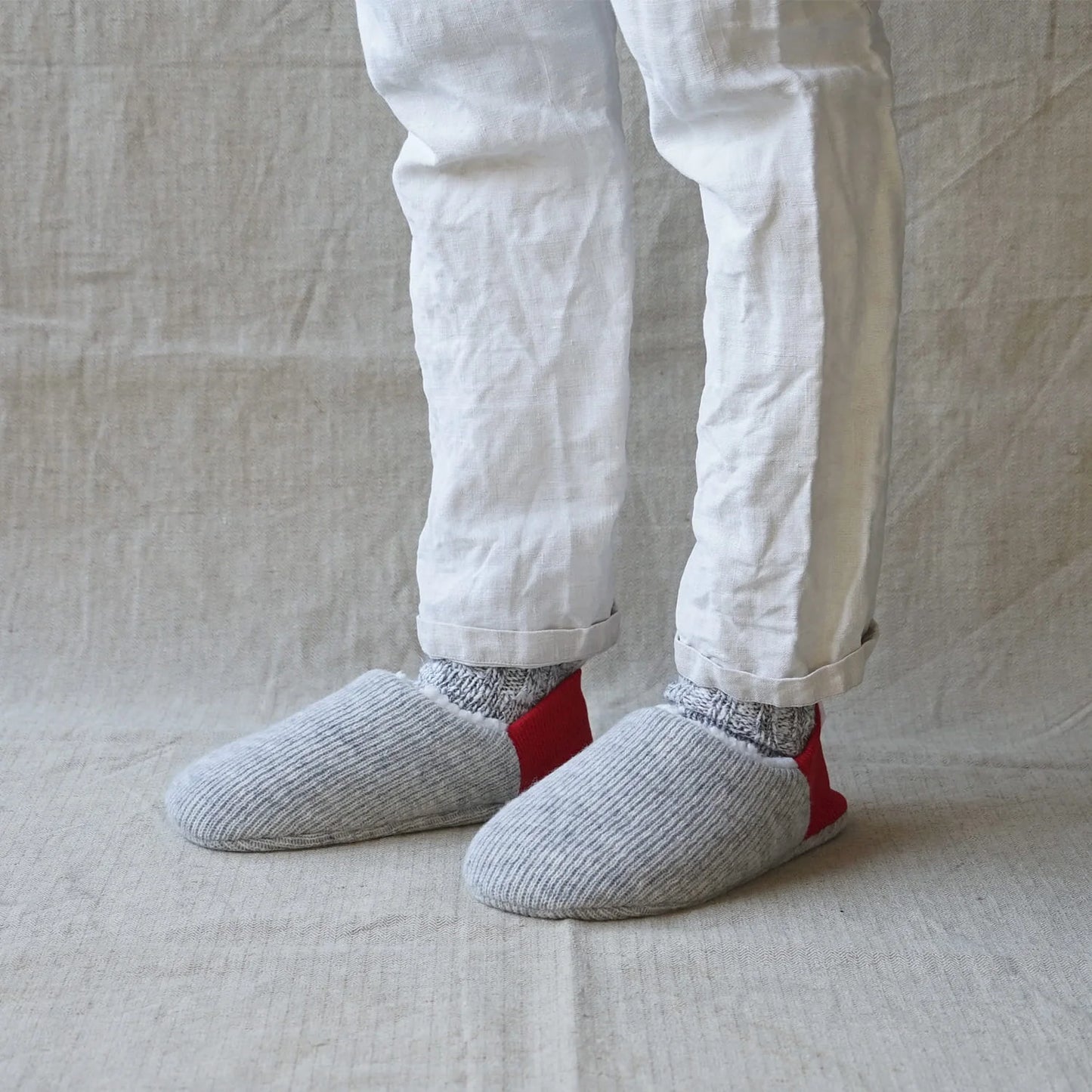 Quarter Knit x Cream Sheep Boa Room Shoes