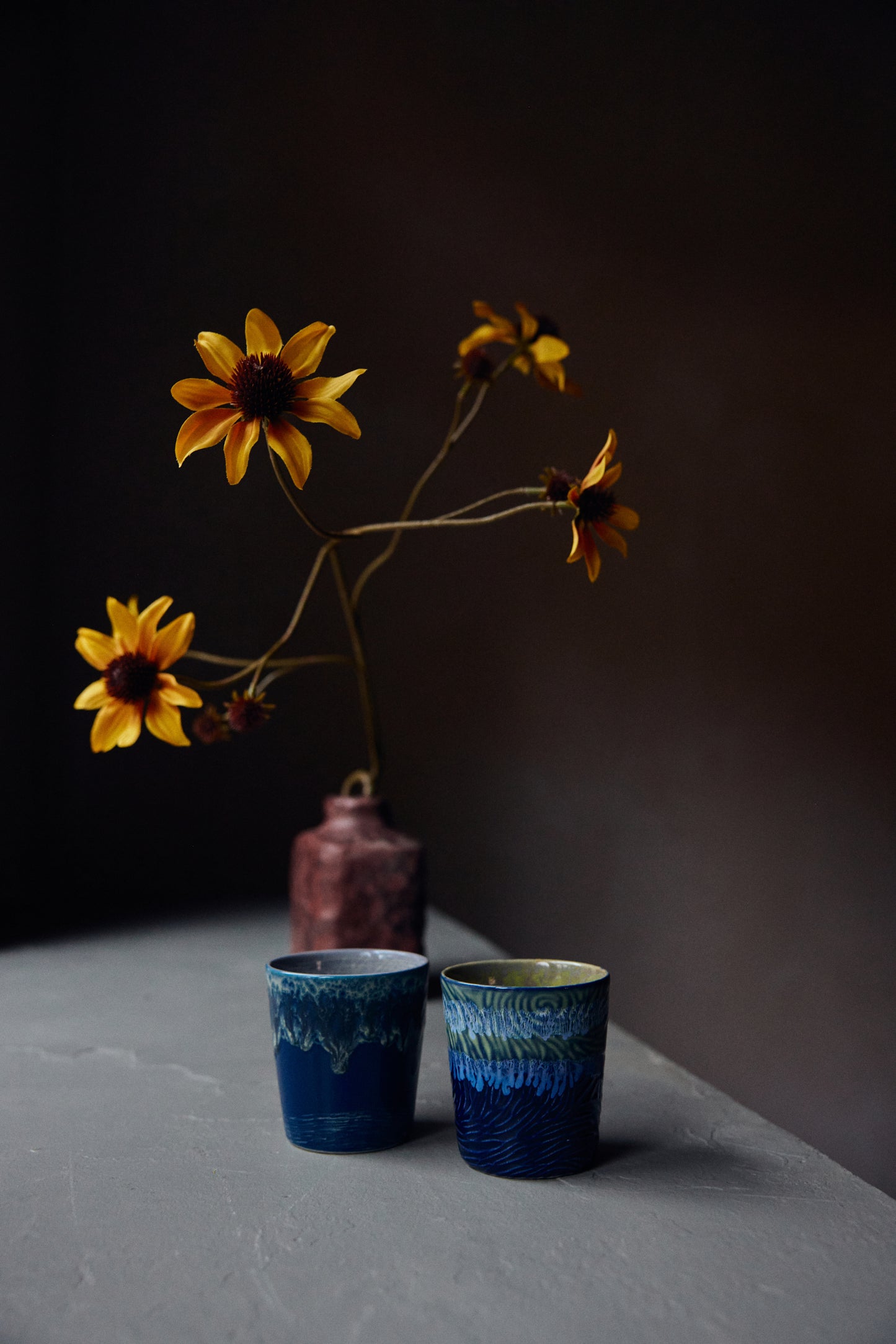 HKliving 70's Ceramics Van Gogh Starry Night Coffee Mugs (Set of 2)