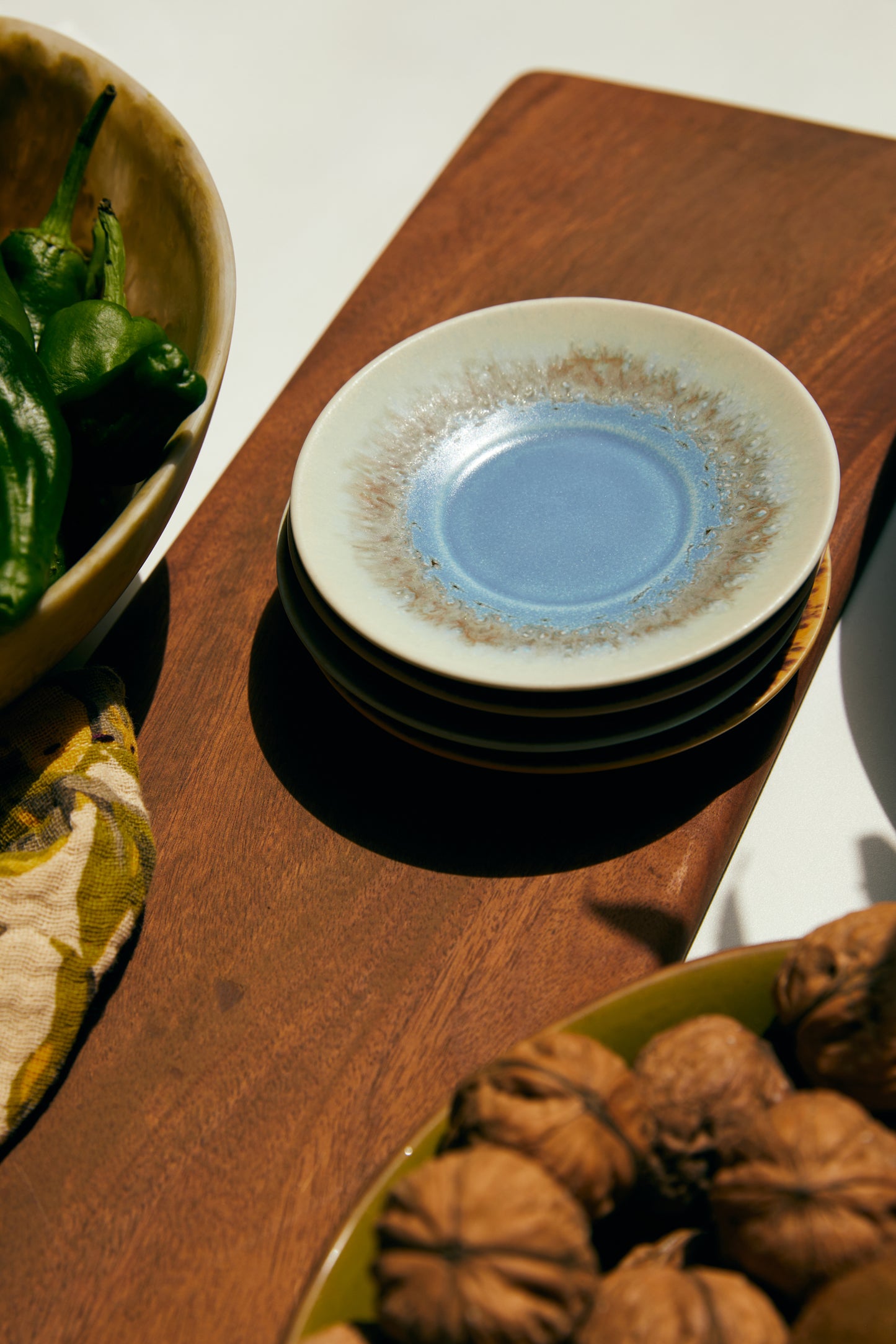 HKliving 70's Ceramics Ocean Saucers (Set Of 4)