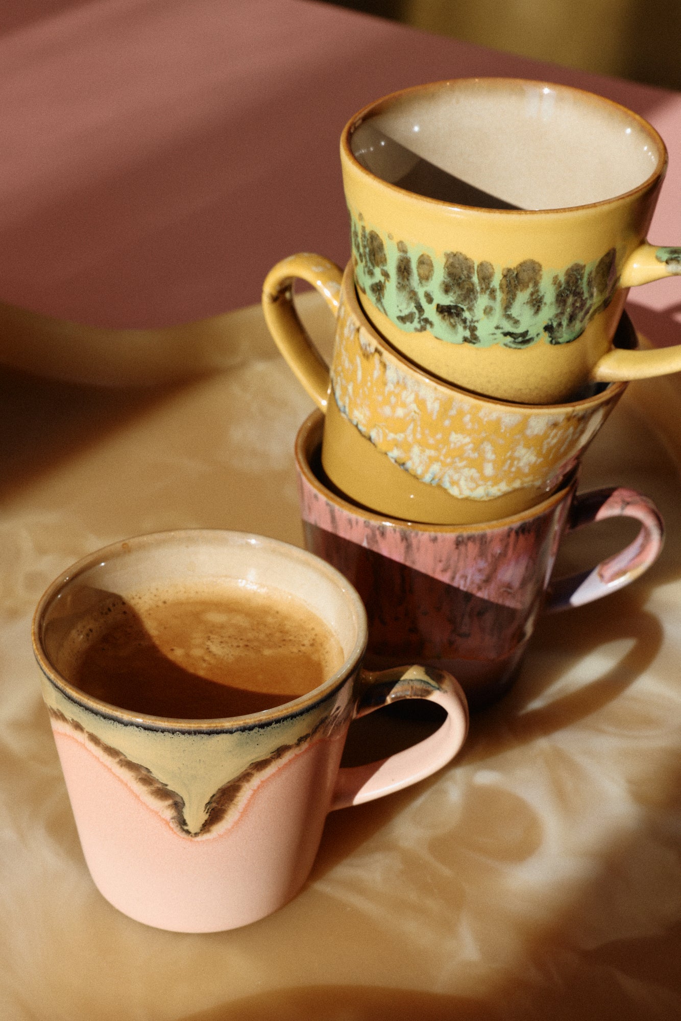 HKliving 70's Ceramics Radiant Americano Mug (Set of 4)