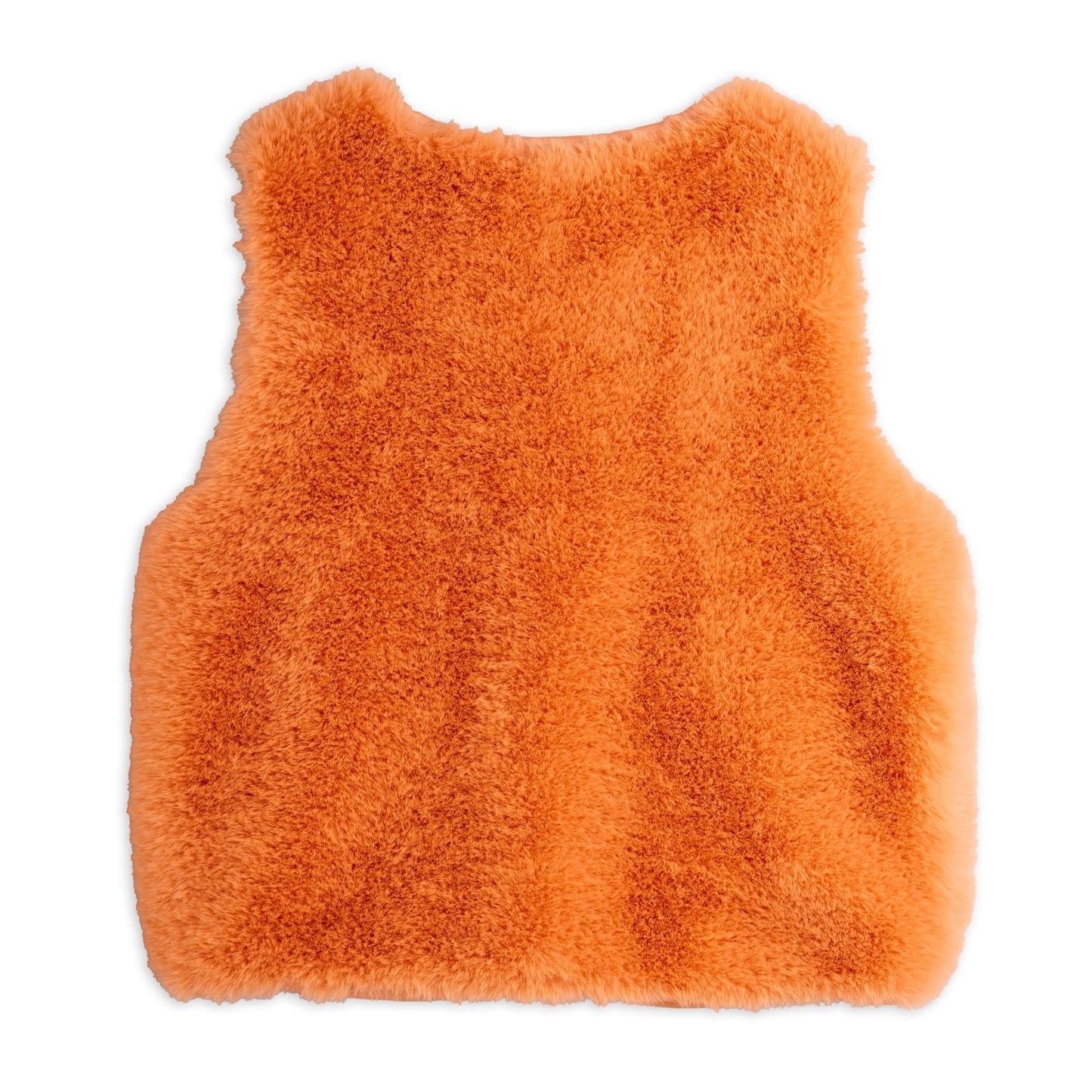 Orange fluffy vest on a white background