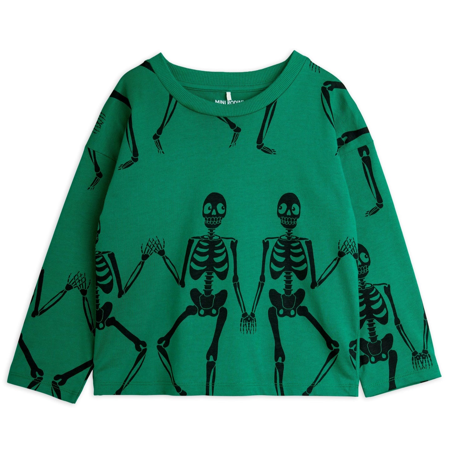 Mini Rodini Green Skeleton Long Sleeve Tee