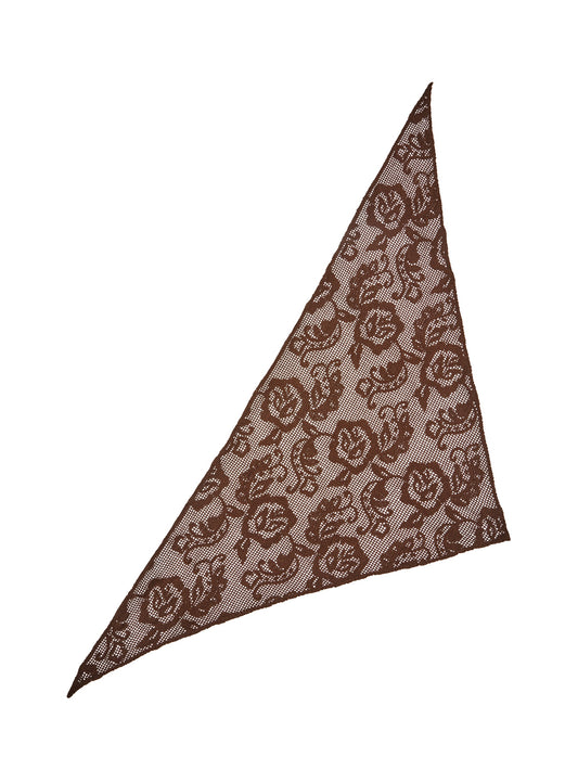 Becksöndergaard Hot Fudge Brown Croflora Triangle Scarf
