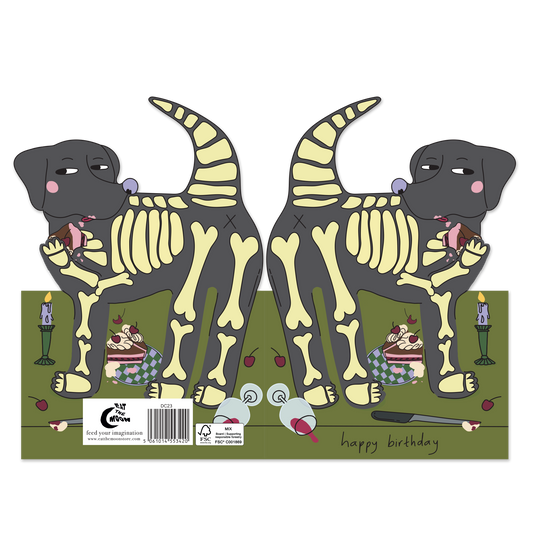 Hey Dog Skeleton Greeting Card