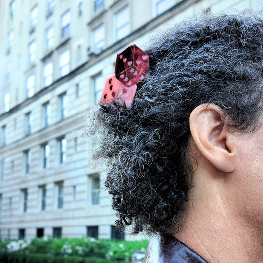 Hand-Painted Lucky Dice Claw Hair Clip