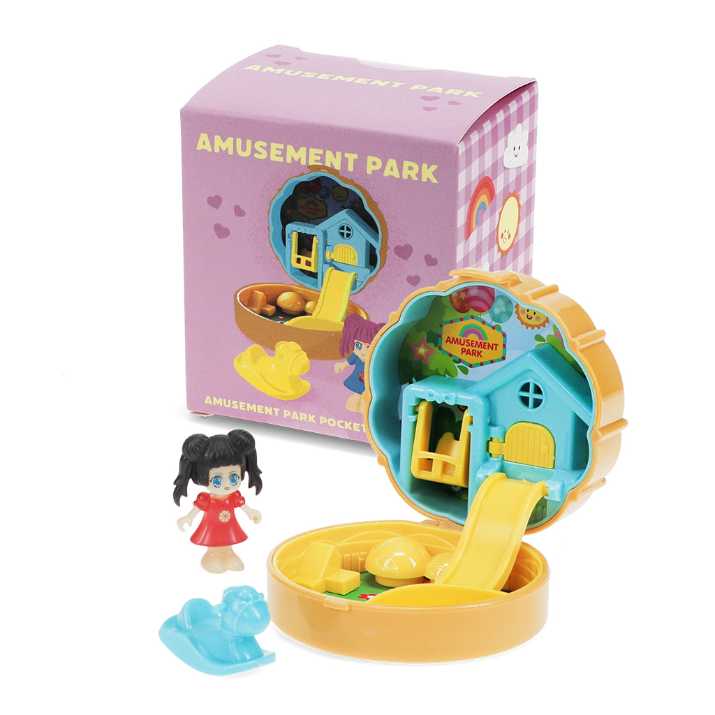 Toy set with 'Amusement Park' packaging on a white background