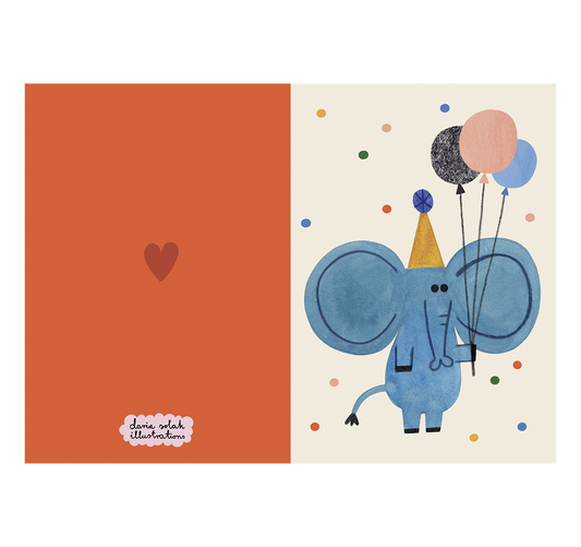 Party Elephant Greeting Card