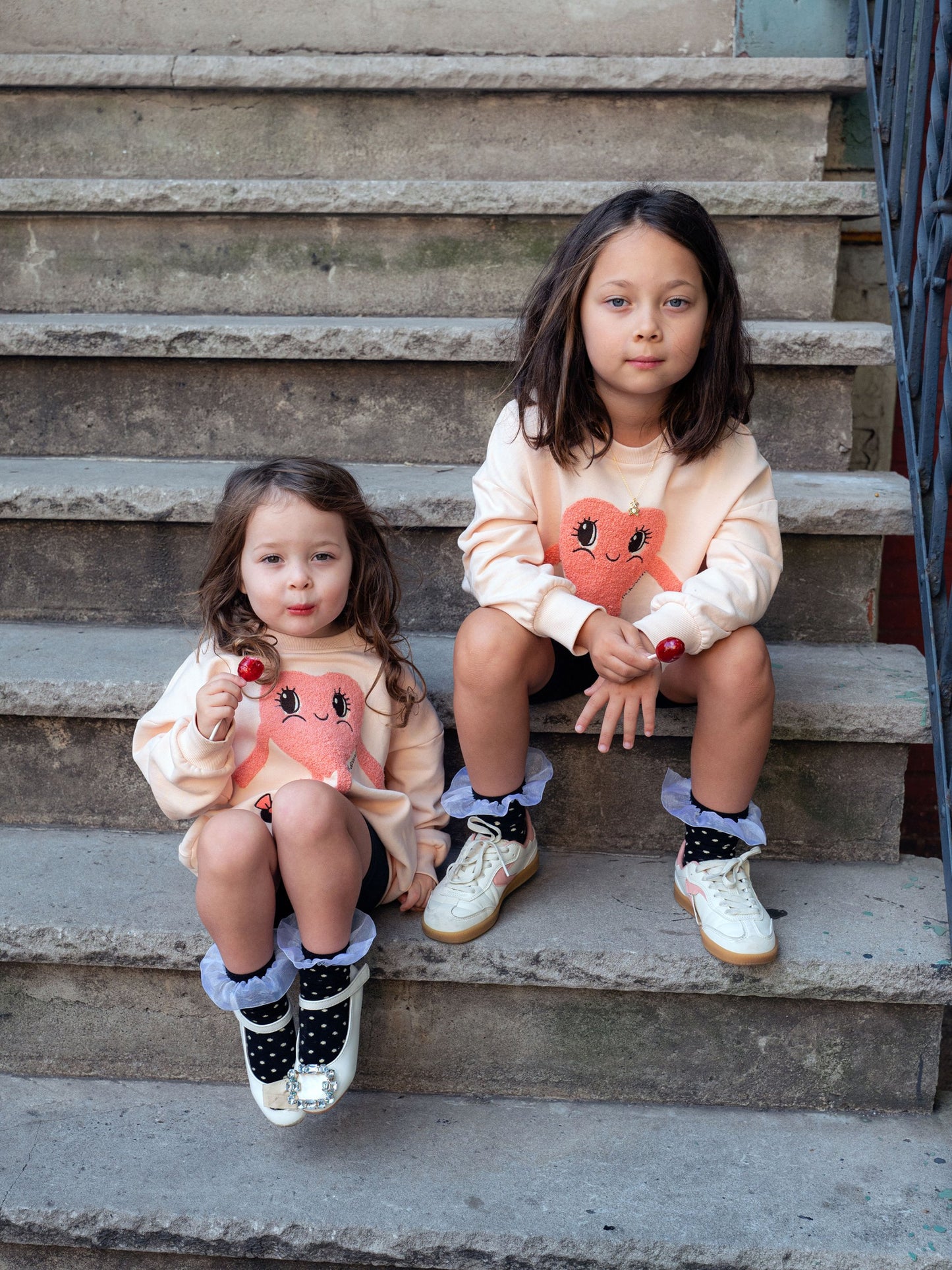 Mini Rodini Heart In Shoes Chenille Sweatshirt