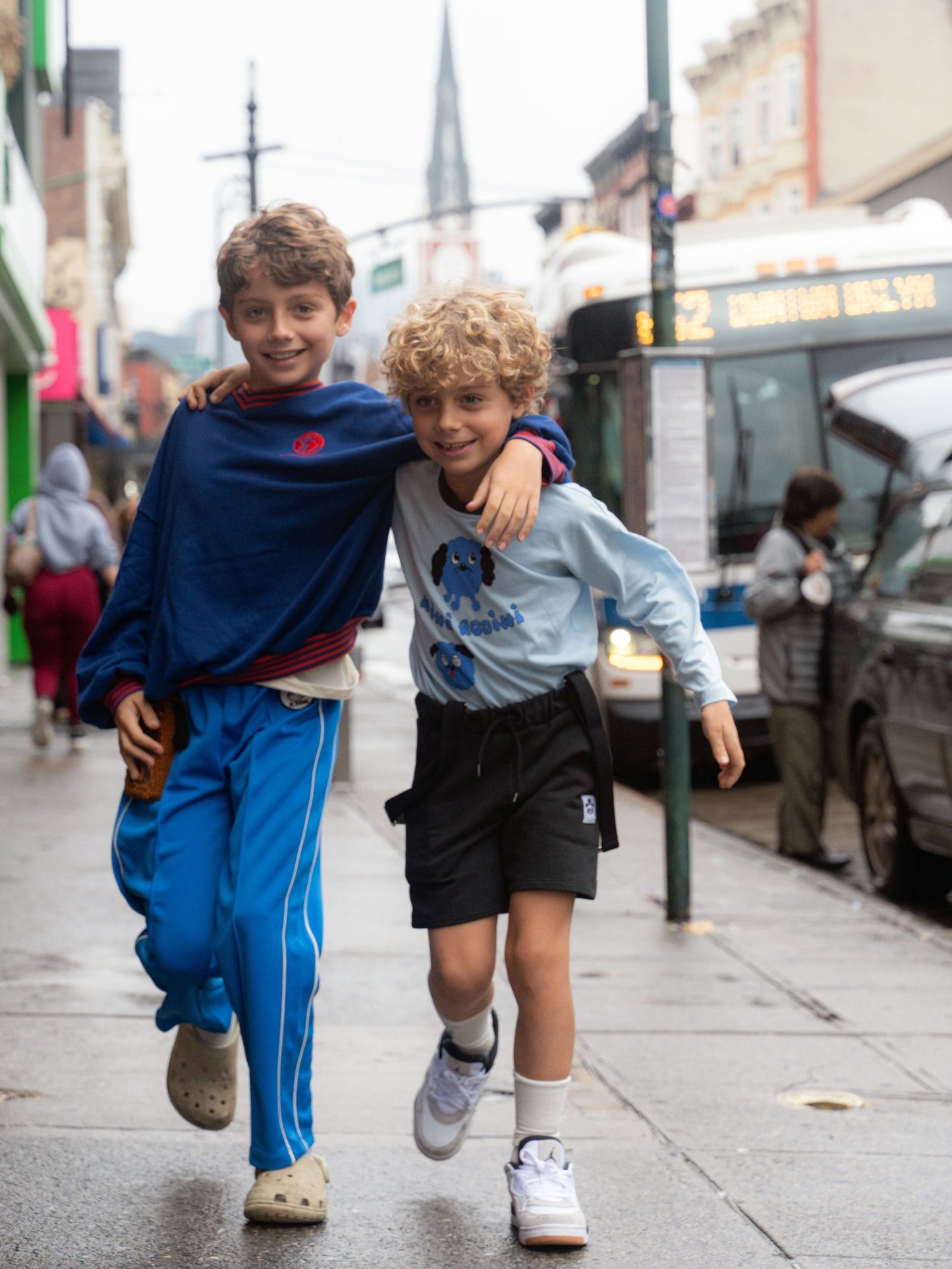 Mini Rodini Striped Rib Earth Embroidered Sweatshirt