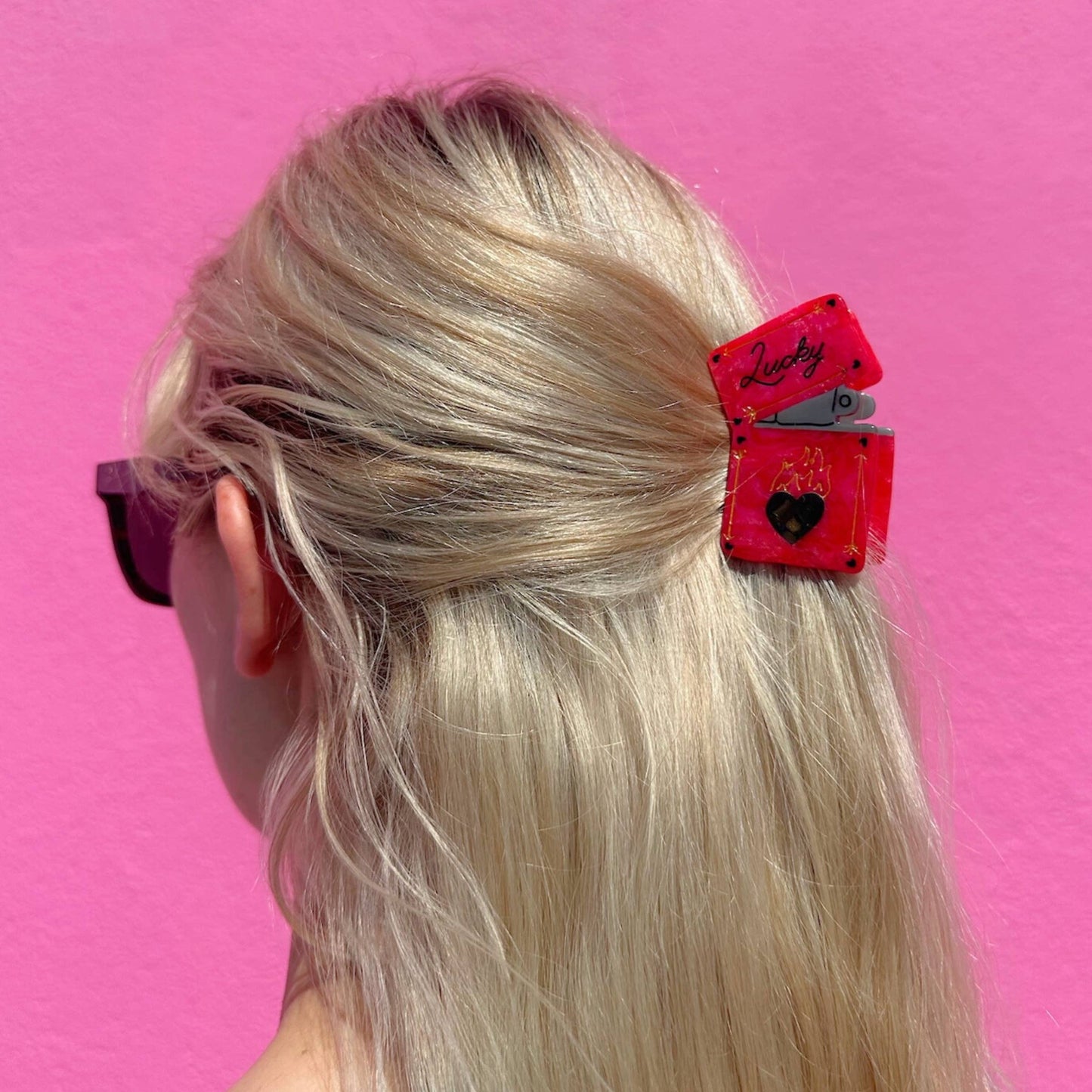 Hand-Painted Lucky Lighter Hair Claw Clip