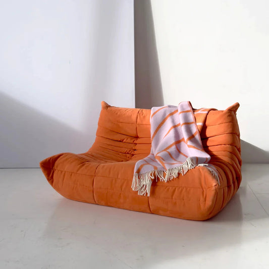 Lilac Orange Lines Blanket