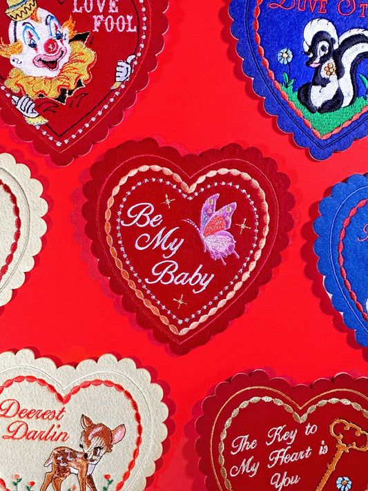 Be My Baby Doily Patch and Greeting Card