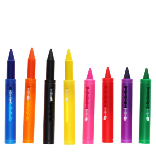 Set of colourful bath crayons on a white background