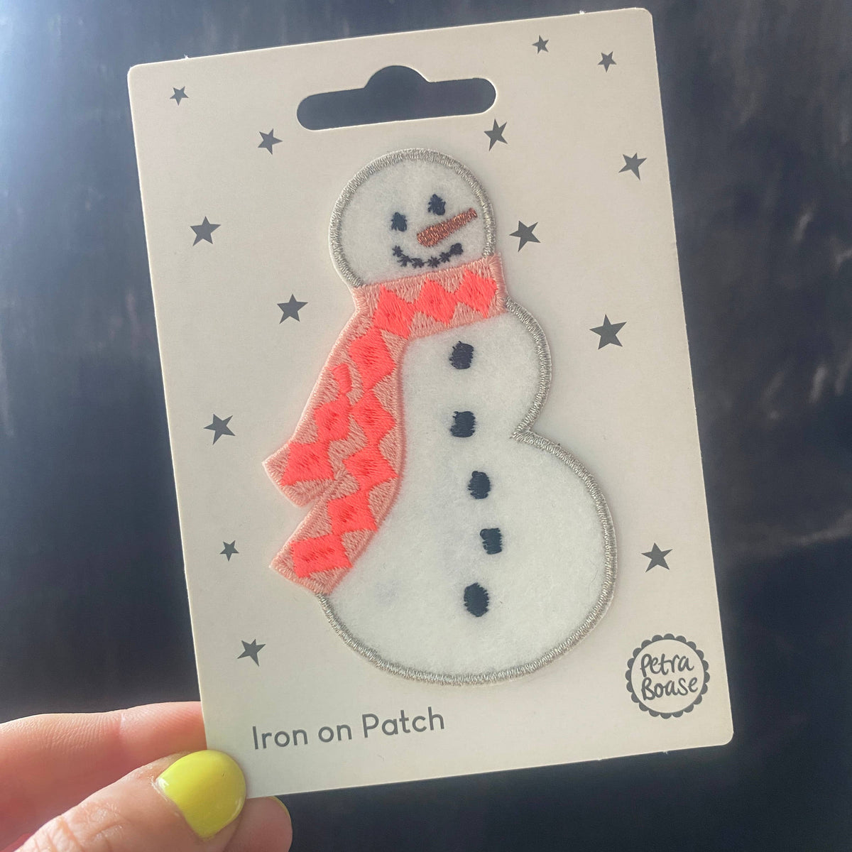 Snowman Iron-On Embroidered Felt Patch