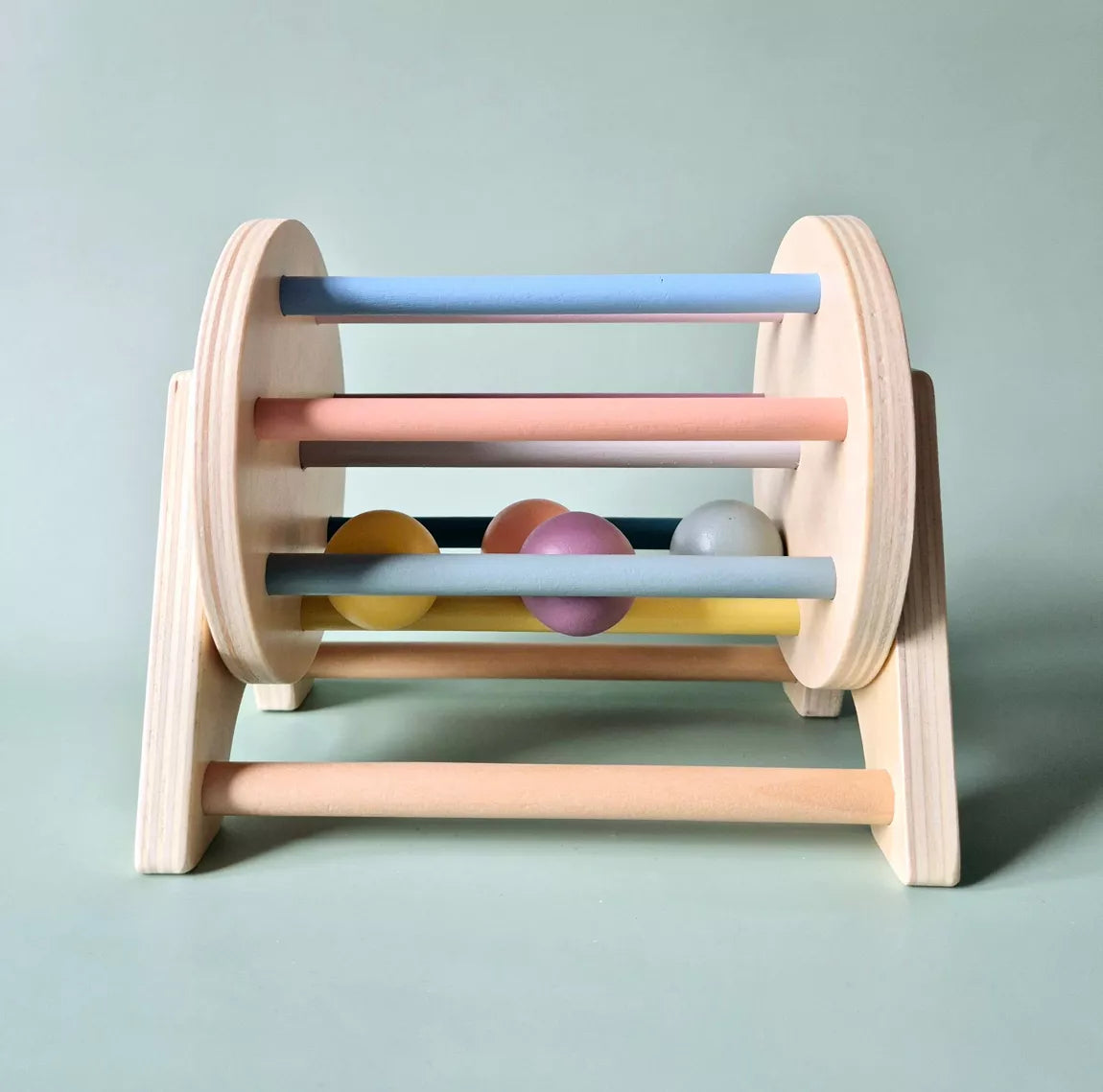 Wooden Montessori Rotating Wheel with Balls