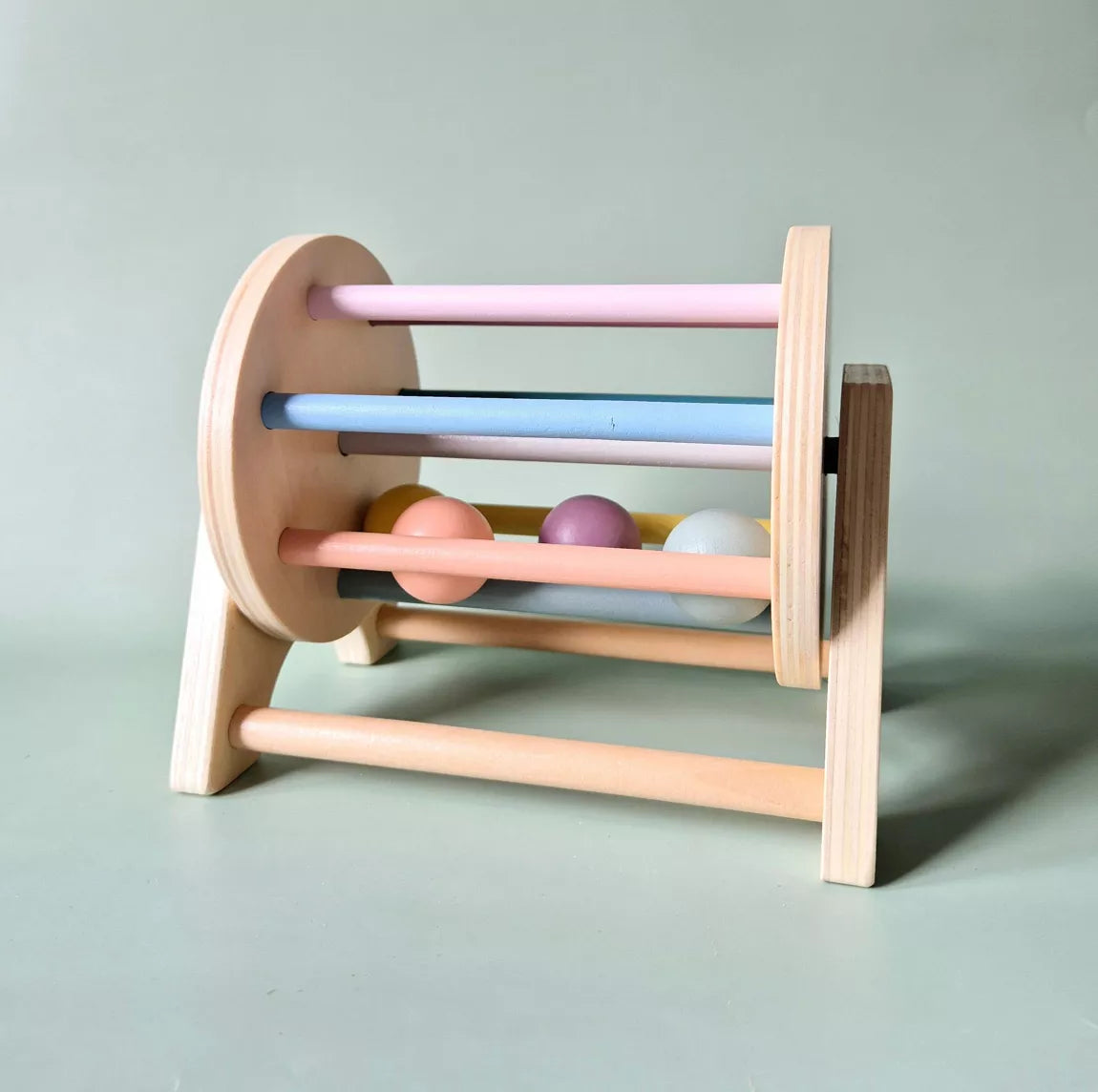Wooden Montessori Rotating Wheel with Balls