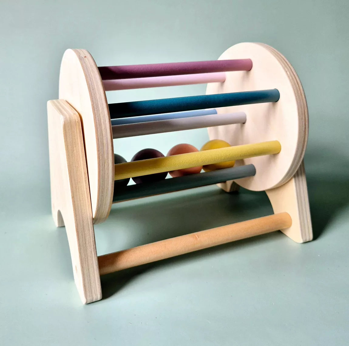 Wooden Montessori Rotating Wheel with Balls