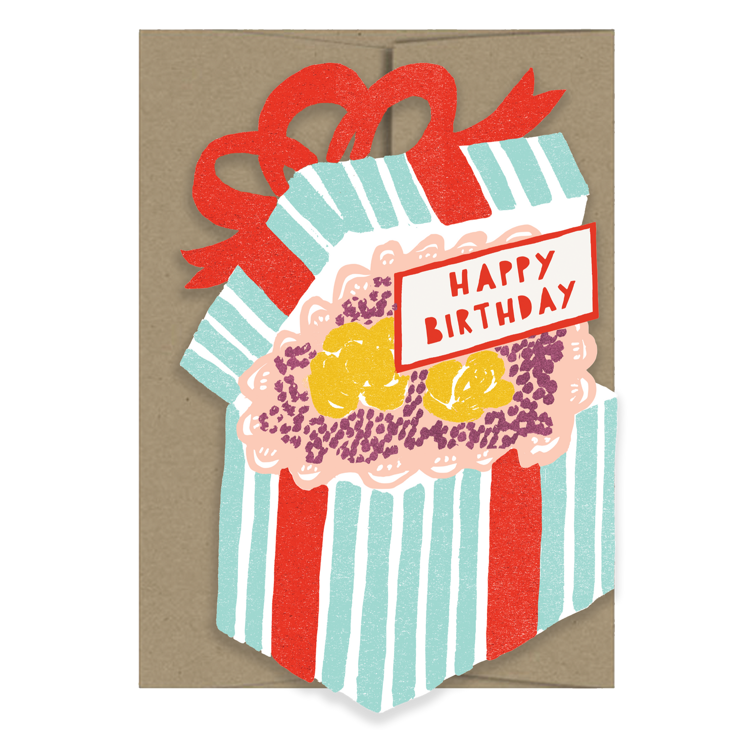 Happy Birthday Gift Die Cut Greeting Card