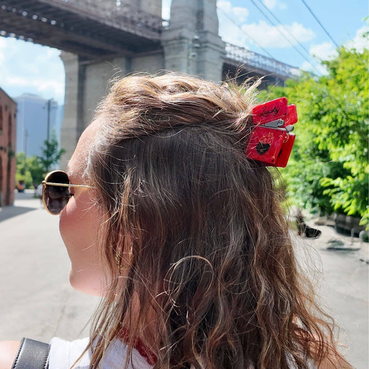 Hand-Painted Lucky Lighter Hair Claw Clip