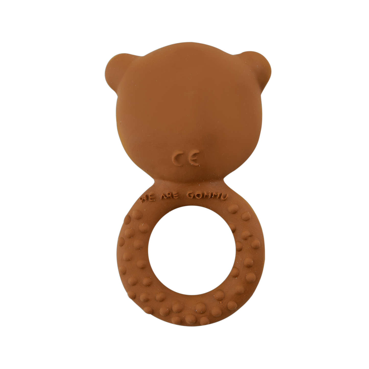 Gommu Ring Bear - Natural Rubber Teething Ring: Almond