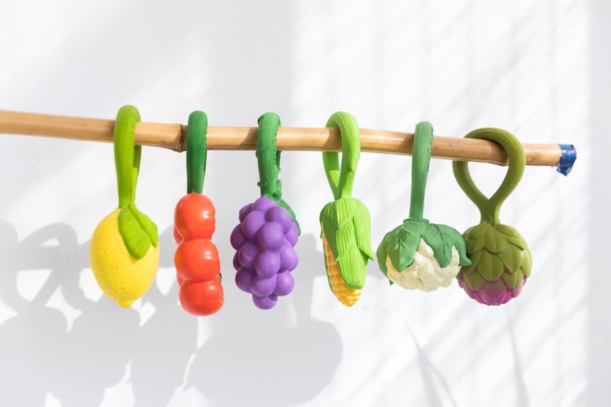 Grape Natural Rubber Baby Rattle