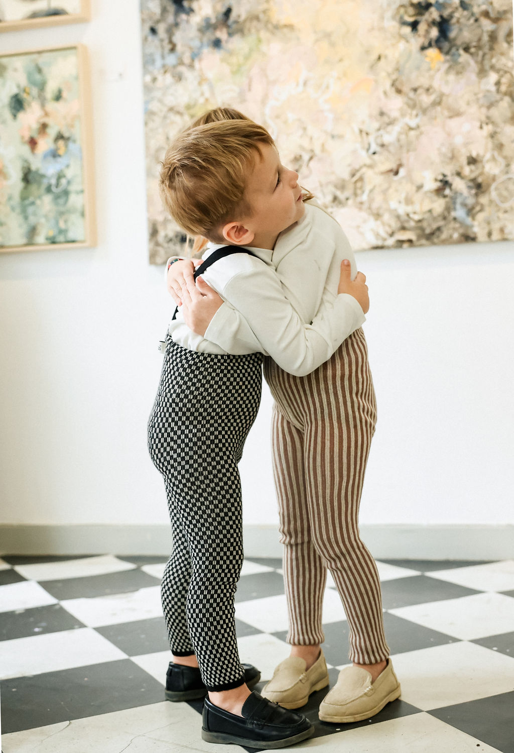 Silly Silas Atelier Collection Granola x Cream Striped Footless Tights