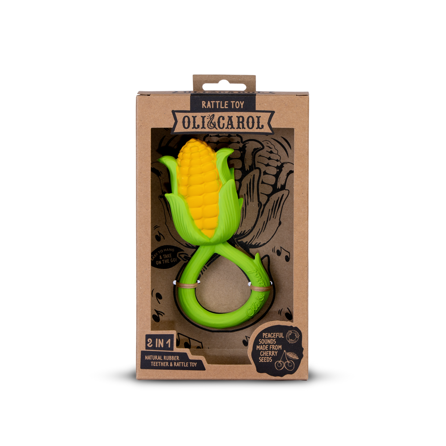 Corn Natural Rubber Baby Rattle