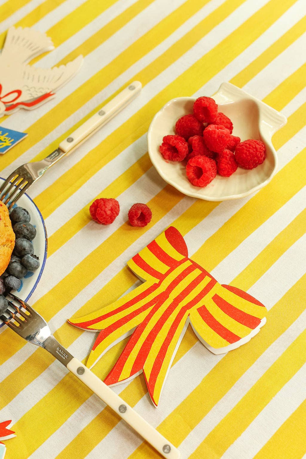 Stripy Bow Die Cut Greeting Card