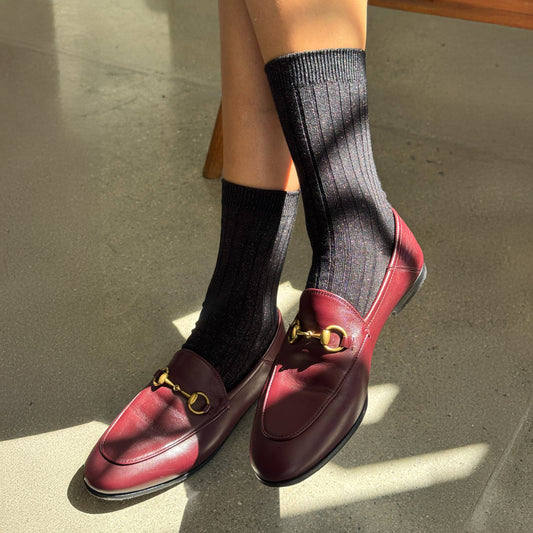 Le Bon Shoppe Copper Black Glitter Her Socks