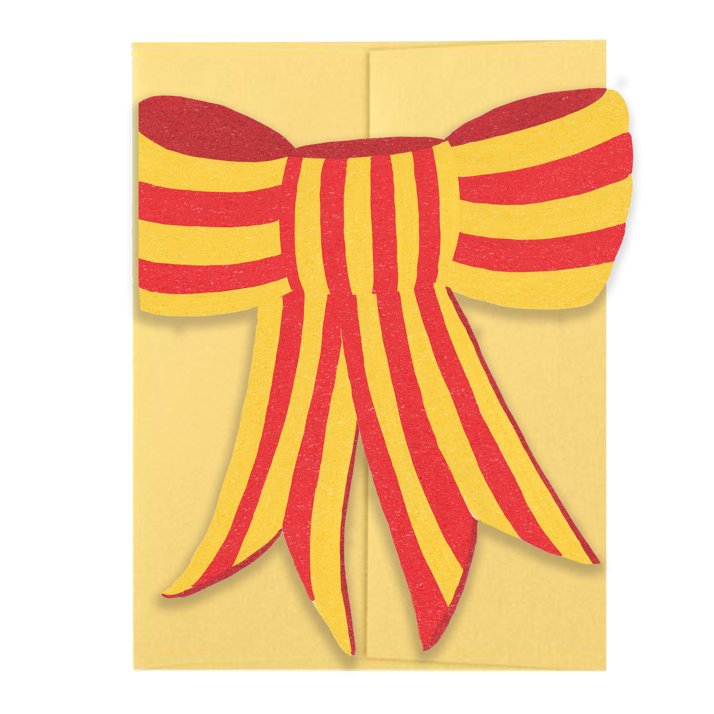 Stripy Bow Die Cut Greeting Card