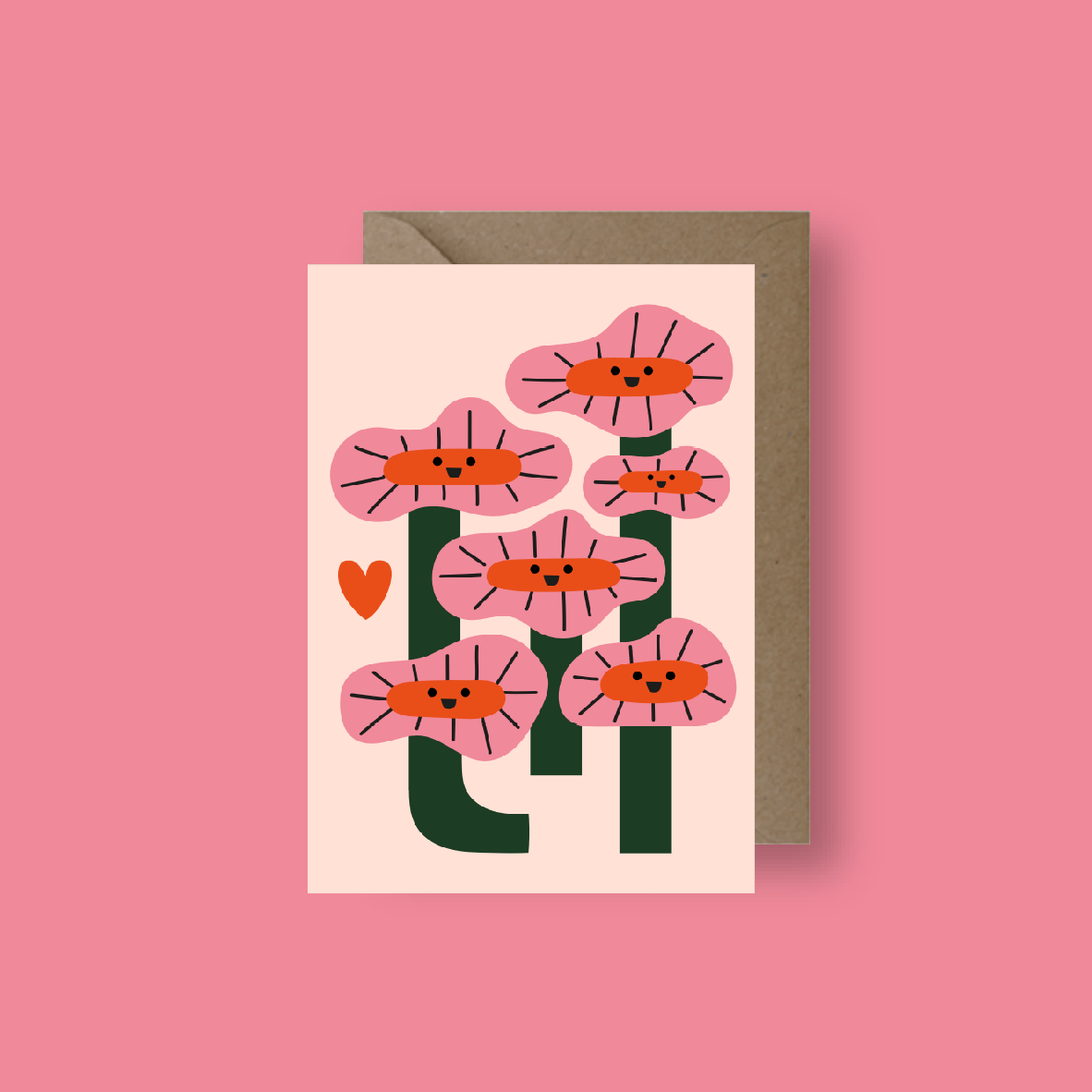Smiling Flowers Greeting Card