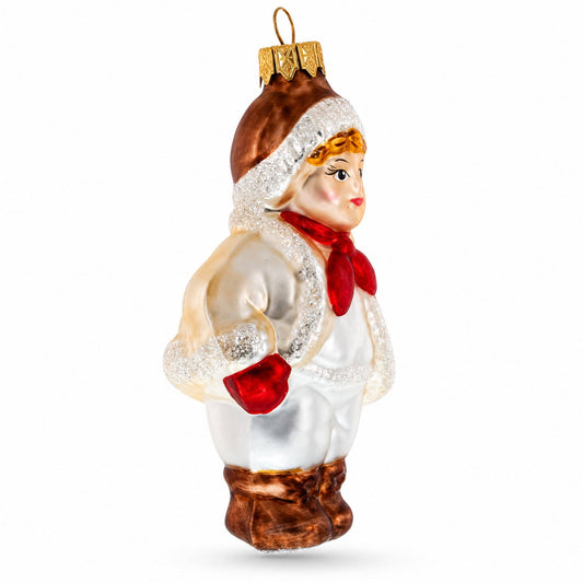 Child in Vintage Costume Glass Christmas Ornament