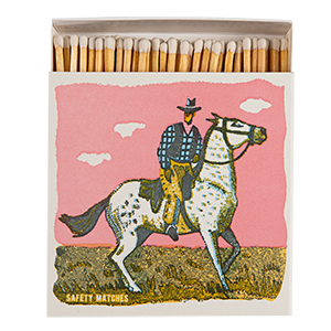 Pink Cowboy Matches Square Matchbox