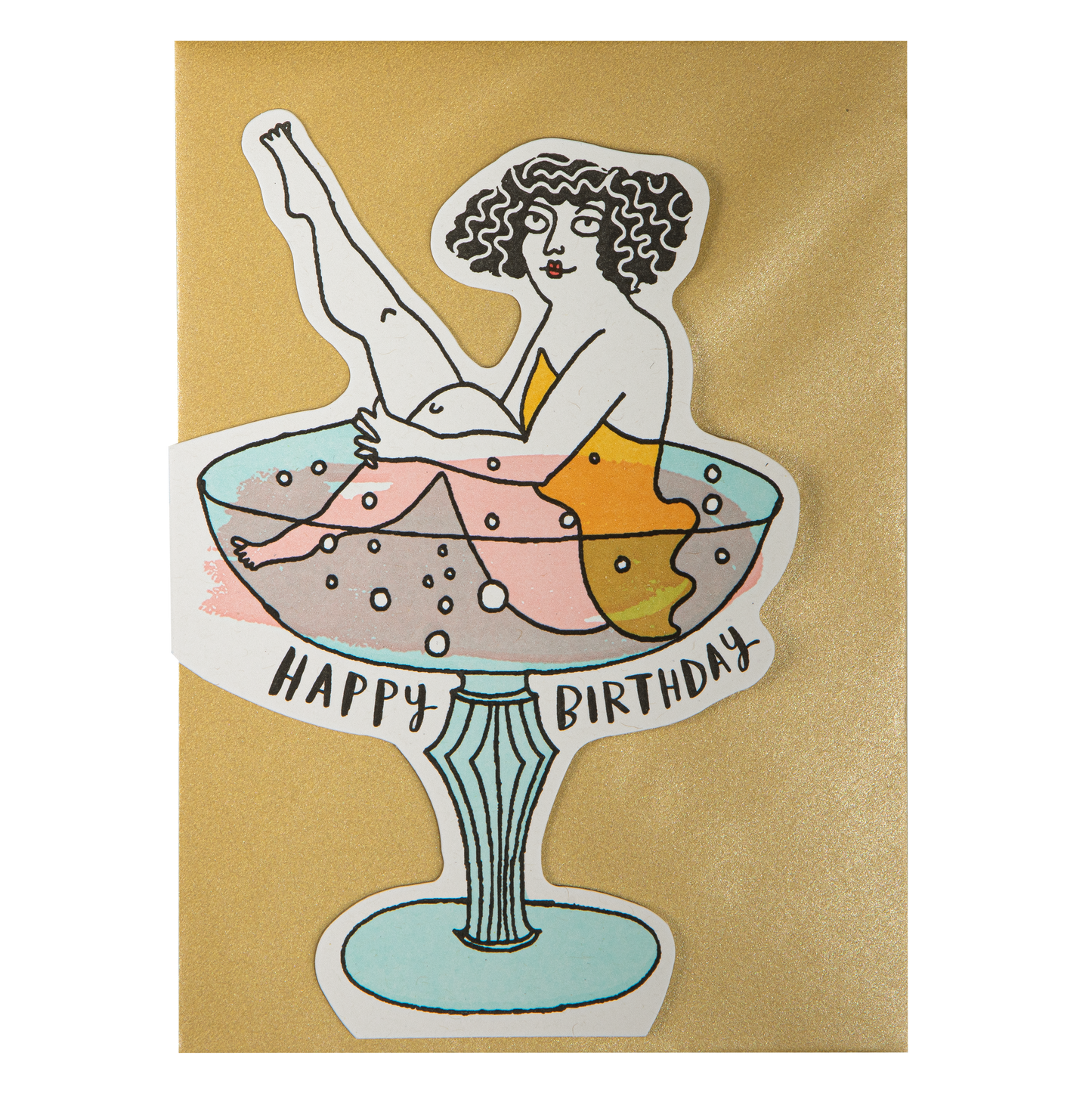 Birthday Cocktail Letterpress Greeting Card