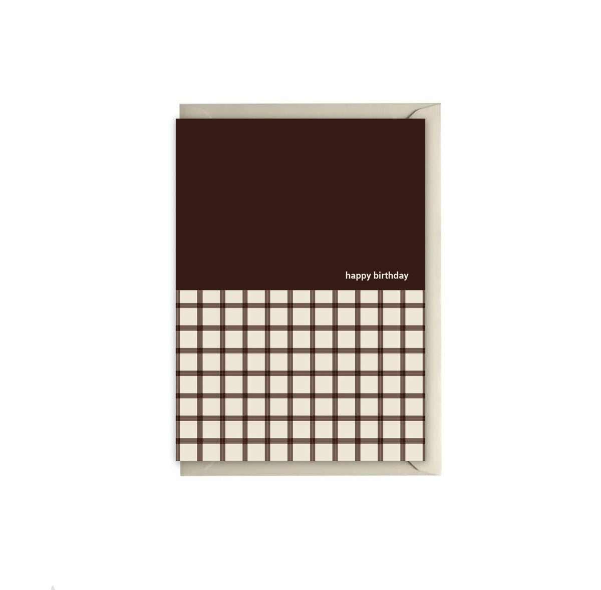 Textile Grid Muted Happy Birthday Greeting Card