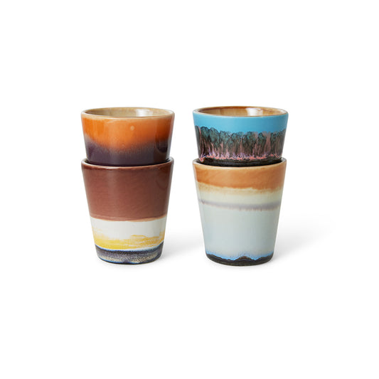 HKliving 70's Ceramics Solar Ristretto Mugs (set of 4)