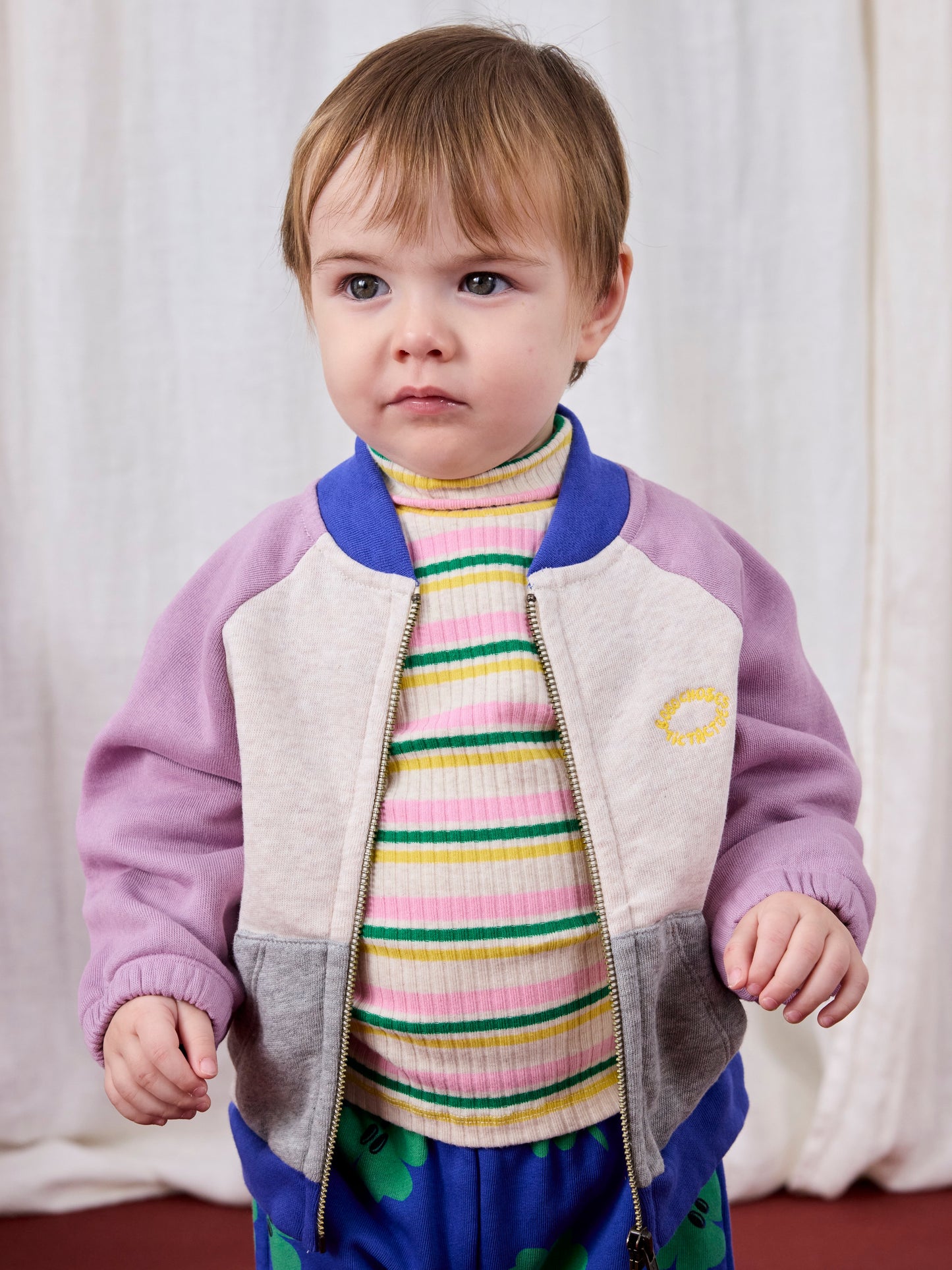 Bobo Choses Baby Tic Tac Toe Colour Block Zipped Sweatshirt