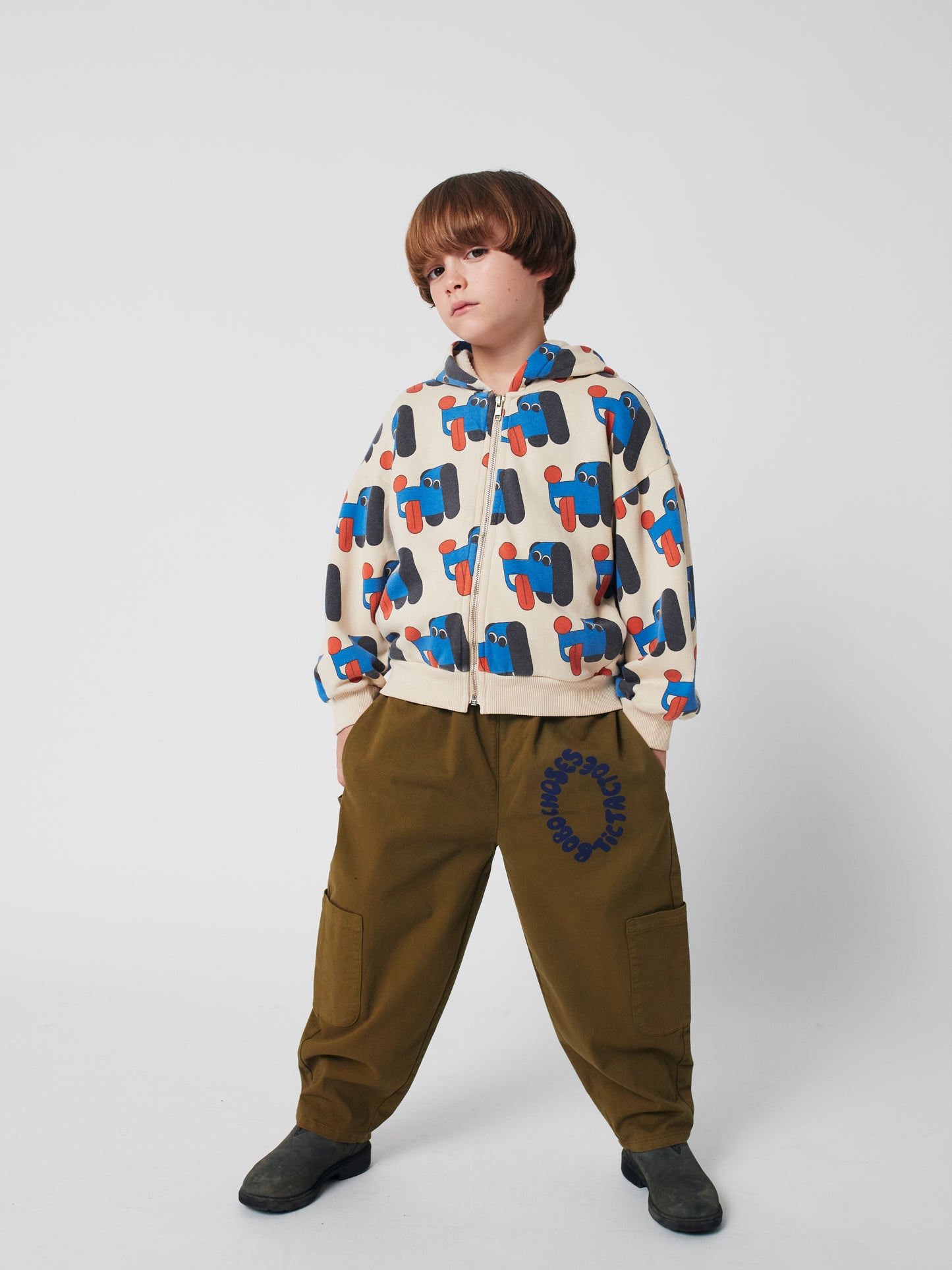 Bobo Choses Doggy Mate All Over Zipped Hoodie