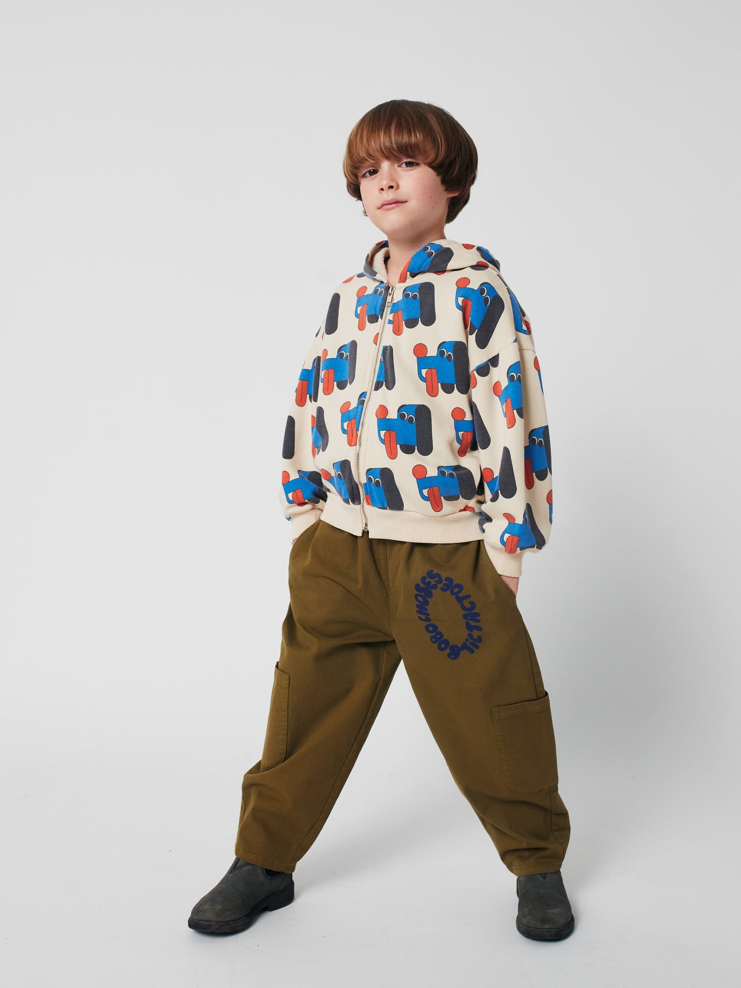 Bobo Choses Doggy Mate All Over Zipped Hoodie