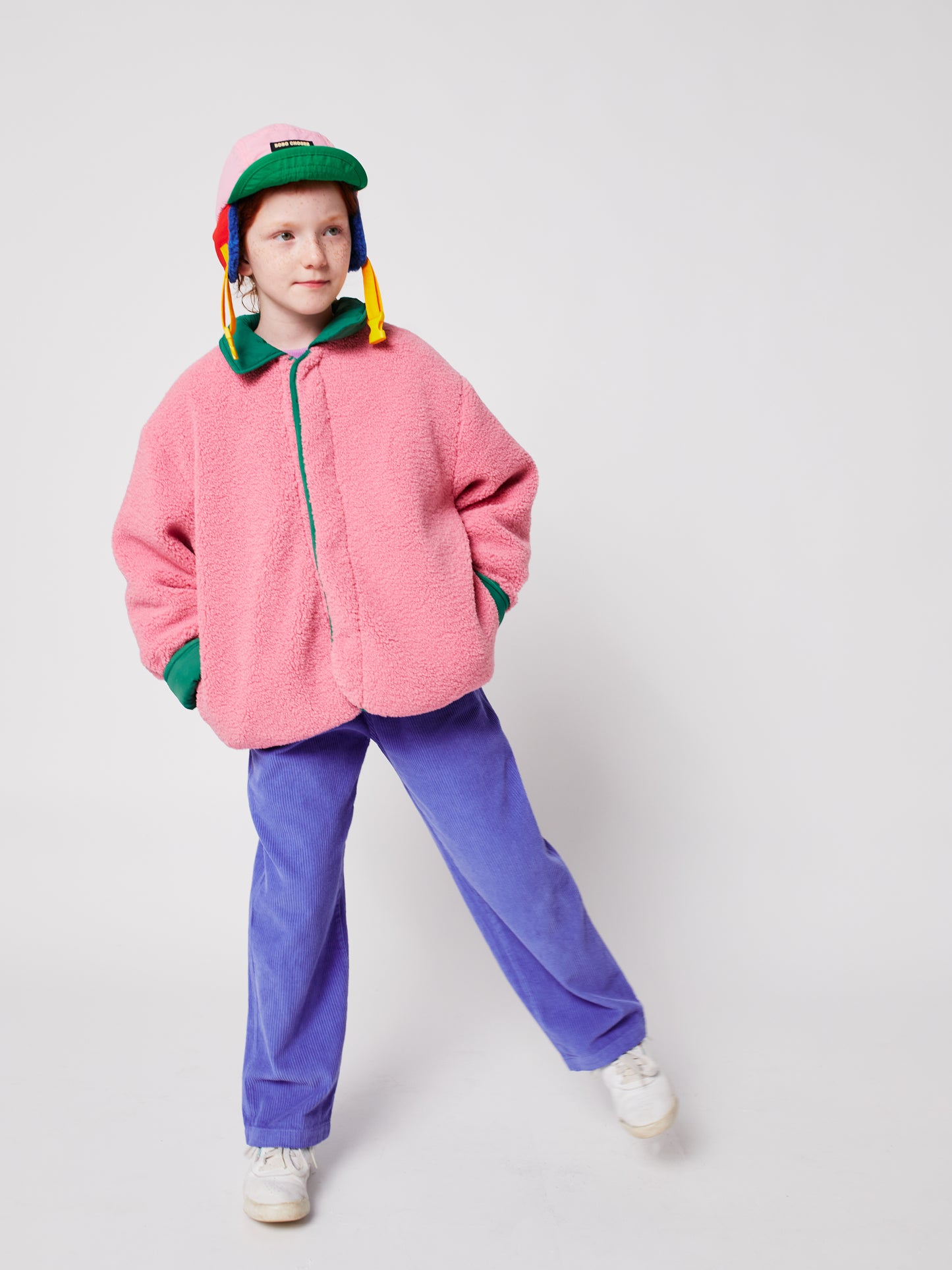 Bobo Choses Pink Colour Block Winter Cap